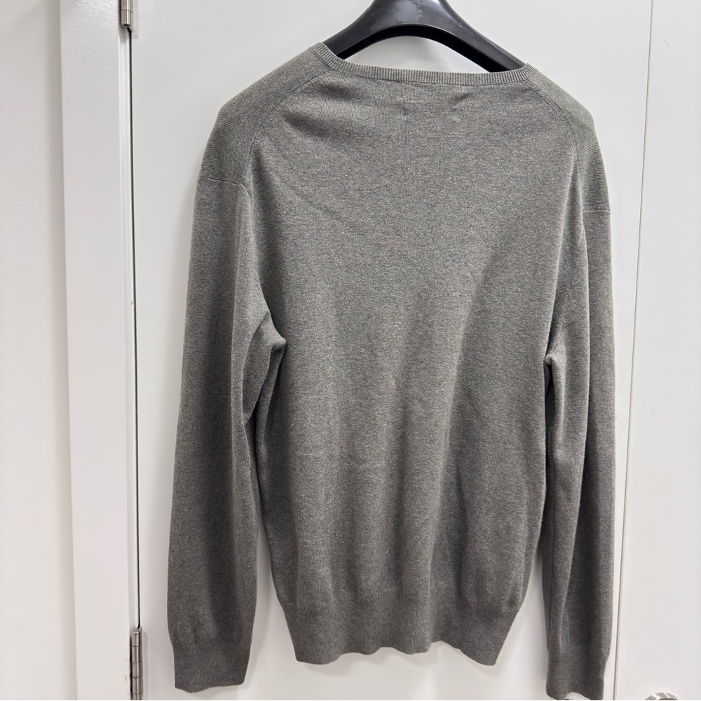 Polo by Ralph Lauren 100% Pima cotton Men's Gray V-Neck Sweater - Picture 2 of 5